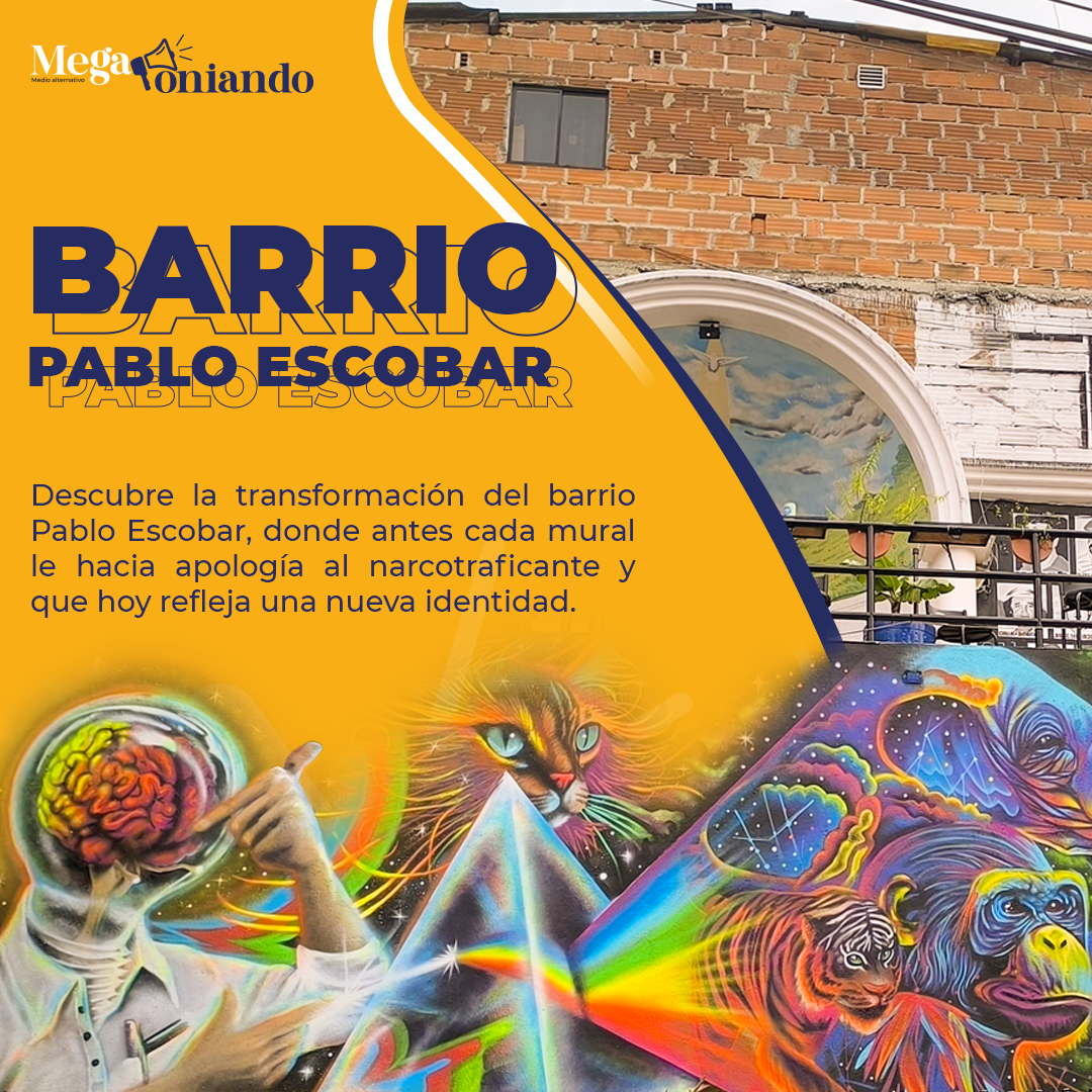 Así cambio el mural del barrio Pablo Escobar.